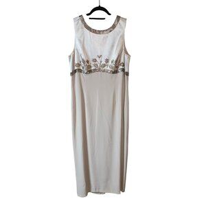 Lillie Rubin Chancelle Champagne Sheath Formal Evening Dress Gown